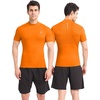 image:imageRoadbox Mens Compression Shirt Mock Turtleneck Athletic Undershirt Short Sleeve Cool Dry T Shirts for Gym Workout SportsOrange