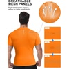 image:imageRoadbox Mens Compression Shirt Mock Turtleneck Athletic Undershirt Short Sleeve Cool Dry T Shirts for Gym Workout SportsOrange