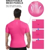 image:imageRoadbox Mens Compression Shirt Mock Turtleneck Athletic Undershirt Short Sleeve Cool Dry T Shirts for Gym Workout SportsRose Red