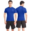image:imageRoadbox Mens Compression Shirt Mock Turtleneck Athletic Undershirt Short Sleeve Cool Dry T Shirts for Gym Workout SportsRoyal Blue