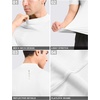 image:imageRoadbox Mens Compression Shirt Mock Turtleneck Athletic Undershirt Short Sleeve Cool Dry T Shirts for Gym Workout SportsWhite