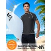 image:imageRoadbox Swim Shirts for Men UPF 50 Short Sleeve Rash Guard UV Sun Protection Quick Dry Water TShirt for Surfing and BeachDark Gray