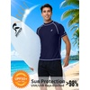 image:imageRoadbox Swim Shirts for Men UPF 50 Short Sleeve Rash Guard UV Sun Protection Quick Dry Water TShirt for Surfing and BeachNavy Blue