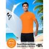 image:imageRoadbox Swim Shirts for Men UPF 50 Short Sleeve Rash Guard UV Sun Protection Quick Dry Water TShirt for Surfing and BeachOrange