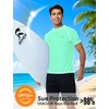 image:imageRoadbox Swim Shirts for Men UPF 50 Short Sleeve Rash Guard UV Sun Protection Quick Dry Water TShirt for Surfing and BeachSea Green
