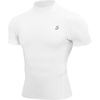 image:imageRoadbox Mens Compression Shirt Mock Turtleneck Athletic Undershirt Short Sleeve Cool Dry T Shirts for Gym Workout SportsWhite