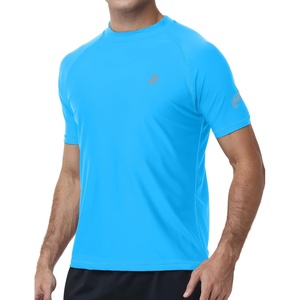 image:imageRoadbox Swim Shirts for Men UPF 50 Short Sleeve Rash Guard UV Sun Protection Quick Dry Water TShirt for Surfing and BeachLake Blue