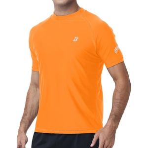image:imageRoadbox Swim Shirts for Men UPF 50 Short Sleeve Rash Guard UV Sun Protection Quick Dry Water TShirt for Surfing and BeachOrange