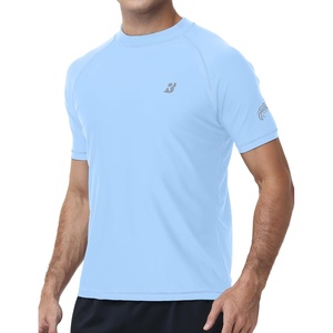 image:imageRoadbox Swim Shirts for Men UPF 50 Short Sleeve Rash Guard UV Sun Protection Quick Dry Water TShirt for Surfing and BeachSky Blue
