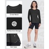 image:imageRoadbox Womens UPF 50 Sun Protection Shirts Long Sleeve Quick Dry Swim Rash Guard Lightweight Workout Running Hiking Tops02 Black