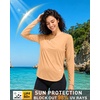image:imageRoadbox Womens UPF 50 Sun Protection Shirts Long Sleeve Quick Dry Swim Rash Guard Lightweight Workout Running Hiking Tops08 Light Orange