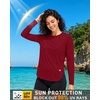 image:imageRoadbox Womens UPF 50 Sun Protection Shirts Long Sleeve Quick Dry Swim Rash Guard Lightweight Workout Running Hiking Tops10 Dark Red