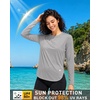 image:imageRoadbox Womens UPF 50 Sun Protection Shirts Long Sleeve Quick Dry Swim Rash Guard Lightweight Workout Running Hiking Tops11 Light Grey