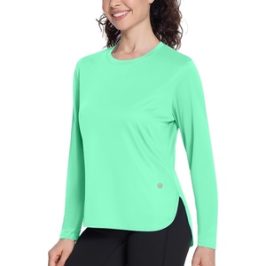 image:imageRoadbox Womens UPF 50 Sun Protection Shirts Long Sleeve Quick Dry Swim Rash Guard Lightweight Workout Running Hiking Tops04 Light Green