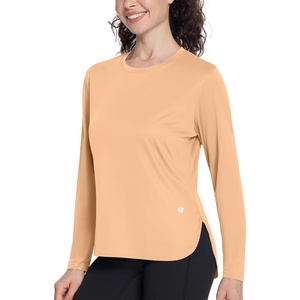 image:imageRoadbox Womens UPF 50 Sun Protection Shirts Long Sleeve Quick Dry Swim Rash Guard Lightweight Workout Running Hiking Tops08 Light Orange