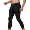 image:imageRoadbox 2 Pack Mens 34 Compression Pants Athletic Basketball Workout Tights Leggings Sport Running Spandex Base LayerBlackgray
