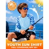 image:imageRoadbox Boys Rash Guard Long Sleeve UPF 50 Kids Toddler Swim Shirt UV Sun Protection Youth Water Shirts for Beach SurfAlight Blue