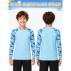 image:imageRoadbox Boys Rash Guard Long Sleeve UPF 50 Kids Toddler Swim Shirt UV Sun Protection Youth Water Shirts for Beach SurfAlight Blue