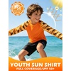 image:imageRoadbox Boys Rash Guard Long Sleeve UPF 50 Kids Toddler Swim Shirt UV Sun Protection Youth Water Shirts for Beach SurfAorange