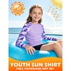 image:imageRoadbox Boys Rash Guard Long Sleeve UPF 50 Kids Toddler Swim Shirt UV Sun Protection Youth Water Shirts for Beach SurfApurple
