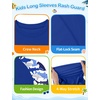 image:imageRoadbox Boys Rash Guard Long Sleeve UPF 50 Kids Toddler Swim Shirt UV Sun Protection Youth Water Shirts for Beach SurfAroyal Blue