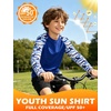 image:imageRoadbox Boys Rash Guard Long Sleeve UPF 50 Kids Toddler Swim Shirt UV Sun Protection Youth Water Shirts for Beach SurfAroyal Blue