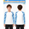 image:imageRoadbox Boys Rash Guard Long Sleeve UPF 50 Kids Toddler Swim Shirt UV Sun Protection Youth Water Shirts for Beach SurfAwhite