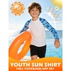 image:imageRoadbox Boys Rash Guard Long Sleeve UPF 50 Kids Toddler Swim Shirt UV Sun Protection Youth Water Shirts for Beach SurfAwhite