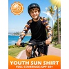 image:imageRoadbox Boys Rash Guard Long Sleeve UPF 50 Kids Toddler Swim Shirt UV Sun Protection Youth Water Shirts for Beach SurfBblack
