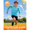 image:imageRoadbox Boys Rash Guard Long Sleeve UPF 50 Kids Toddler Swim Shirt UV Sun Protection Youth Water Shirts for Beach SurfBblue