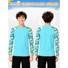 image:imageRoadbox Boys Rash Guard Long Sleeve UPF 50 Kids Toddler Swim Shirt UV Sun Protection Youth Water Shirts for Beach SurfBblue