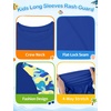 image:imageRoadbox Boys Rash Guard Long Sleeve UPF 50 Kids Toddler Swim Shirt UV Sun Protection Youth Water Shirts for Beach SurfBdeep Blue