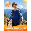 image:imageRoadbox Boys Rash Guard Long Sleeve UPF 50 Kids Toddler Swim Shirt UV Sun Protection Youth Water Shirts for Beach SurfBdeep Blue