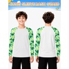 image:imageRoadbox Boys Rash Guard Long Sleeve UPF 50 Kids Toddler Swim Shirt UV Sun Protection Youth Water Shirts for Beach SurfBwhite