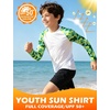 image:imageRoadbox Boys Rash Guard Long Sleeve UPF 50 Kids Toddler Swim Shirt UV Sun Protection Youth Water Shirts for Beach SurfBwhite