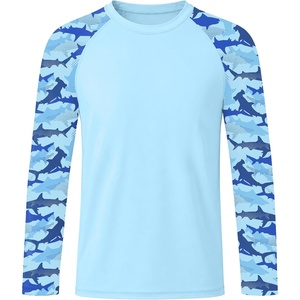 image:imageRoadbox Boys Rash Guard Long Sleeve UPF 50 Kids Toddler Swim Shirt UV Sun Protection Youth Water Shirts for Beach SurfAlight Blue