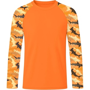 image:imageRoadbox Boys Rash Guard Long Sleeve UPF 50 Kids Toddler Swim Shirt UV Sun Protection Youth Water Shirts for Beach SurfAorange