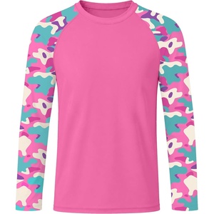image:imageRoadbox Boys Rash Guard Long Sleeve UPF 50 Kids Toddler Swim Shirt UV Sun Protection Youth Water Shirts for Beach SurfBbright Pink