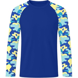 image:imageRoadbox Boys Rash Guard Long Sleeve UPF 50 Kids Toddler Swim Shirt UV Sun Protection Youth Water Shirts for Beach SurfBdeep Blue