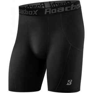 image:imageRoadbox Mens Compression Shorts Spandex Athletic Running Shorts Performance Workout Underwear for Sports BasketballBlack