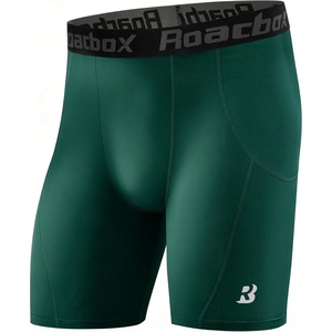 image:imageRoadbox Mens Compression Shorts Spandex Athletic Running Shorts Performance Workout Underwear for Sports BasketballDark Green