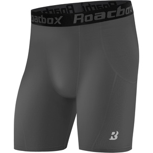image:imageRoadbox Mens Compression Shorts Spandex Athletic Running Shorts Performance Workout Underwear for Sports BasketballLight Grey