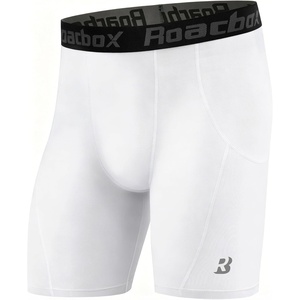 image:imageRoadbox Mens Compression Shorts Spandex Athletic Running Shorts Performance Workout Underwear for Sports BasketballWhite