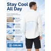 image:imageRoadbox Mens Sun Protection Fishing Shirt Long Sleeve Cool Dry Lightweight UPF 50 Shirts for Hiking Safari Camping TravelWhite