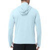 image:imageRoadbox Mens Sun Protection Hoodie Jacket UPF 50 Full Zip Long Sleeve SPF UV Shirts for Hiking Fishing01 Light Blue