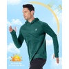 image:imageRoadbox UPF 50 Fishing Shirts for Men Long Sleeve UV Sun Protection Lightweight Rash Guard Hoodie for Hiking WorkoutForest Green