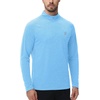 image:imageRoadbox UPF 50 Long Sleeve Shirts for Men  Quarter Zip Pullover Quick Dry Rash Guard for Running Golf Fishing WorkoutAqua Blue