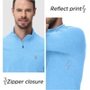 image:imageRoadbox UPF 50 Long Sleeve Shirts for Men  Quarter Zip Pullover Quick Dry Rash Guard for Running Golf Fishing WorkoutAqua Blue