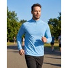 image:imageRoadbox UPF 50 Long Sleeve Shirts for Men  Quarter Zip Pullover Quick Dry Rash Guard for Running Golf Fishing WorkoutAqua Blue