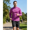 image:imageRoadbox UPF 50 Long Sleeve Shirts for Men  Quarter Zip Pullover Quick Dry Rash Guard for Running Golf Fishing WorkoutBright Purple